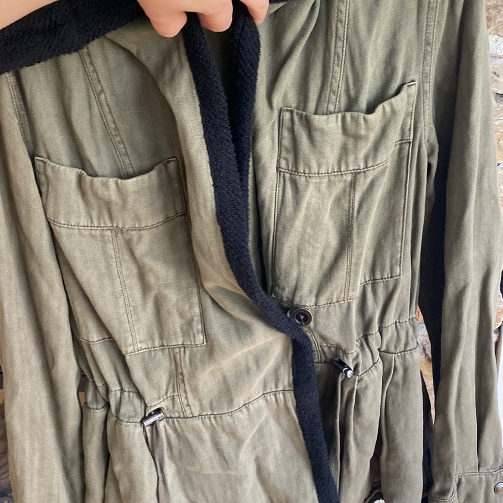 Free People Army Green Utility Hooded Jacket - Picture 5 of 7